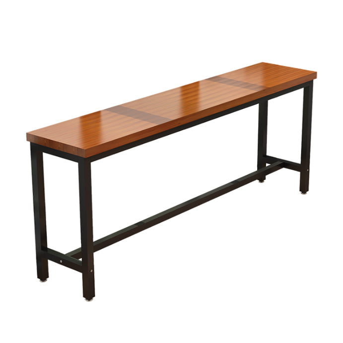 Coffee Shop Hall/Pub Table Industrial Rectangle Footrest Bar Height Table in Natural