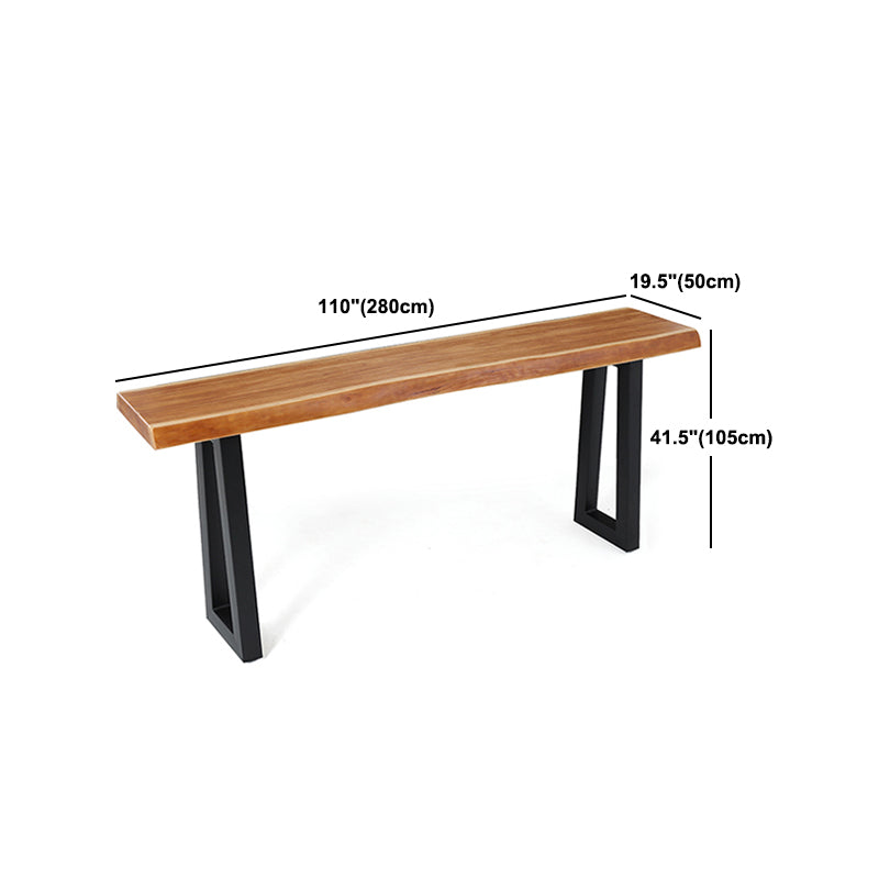 Modern Rectangle Counter Height Table Solid Wood and Metal Counter Wine Table