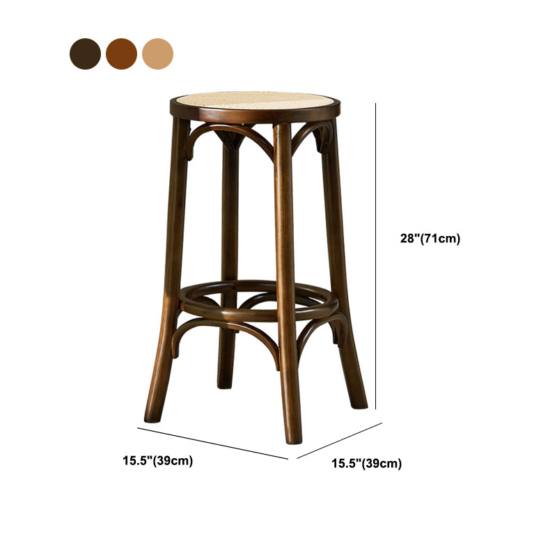 Solid Wood Bar Stool Modern Armless Sitting 28-inch Bar Stool