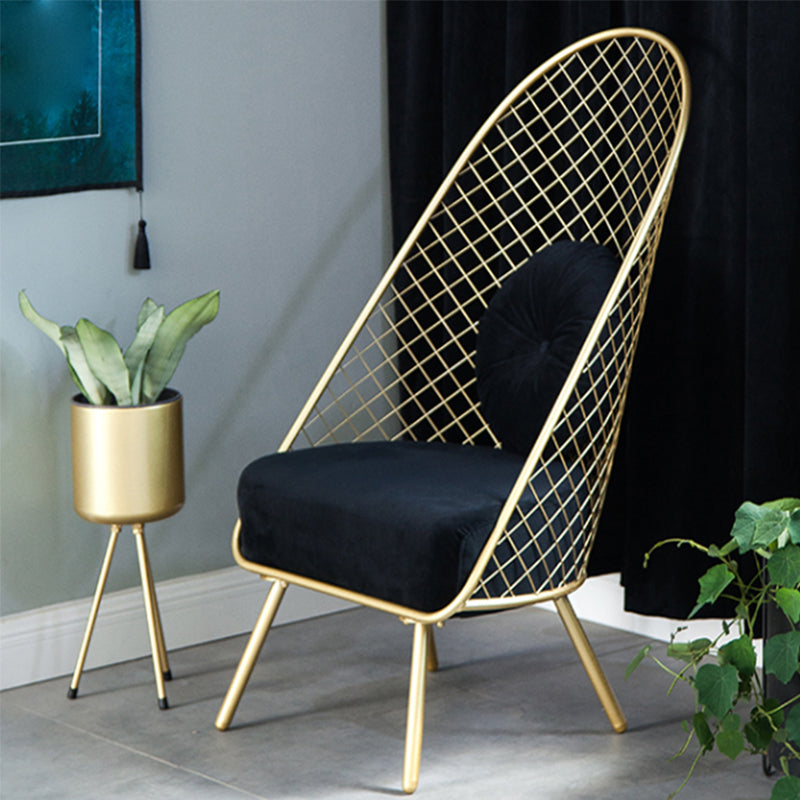 Glam 23.6" Wide Pillow Back Sponge Metal Frame Armless Chair