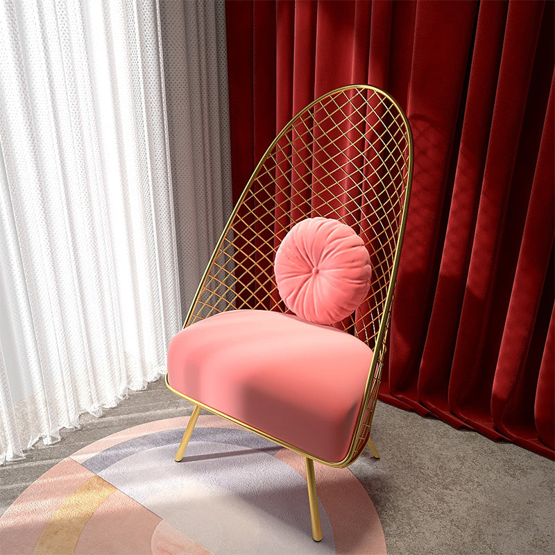 Glam 23.6" Wide Pillow Back Sponge Metal Frame Armless Chair