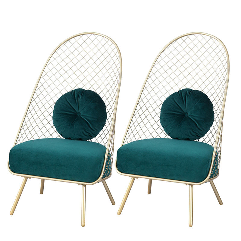 Glam 23.6" Wide Pillow Back Sponge Metal Frame Armless Chair