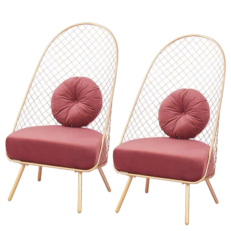 Glam 23.6" Wide Pillow Back Sponge Metal Frame Armless Chair