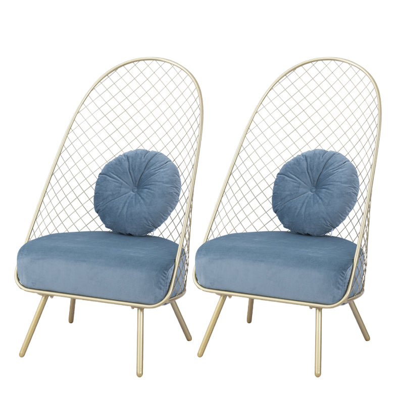 Glam 23.6" Wide Pillow Back Sponge Metal Frame Armless Chair