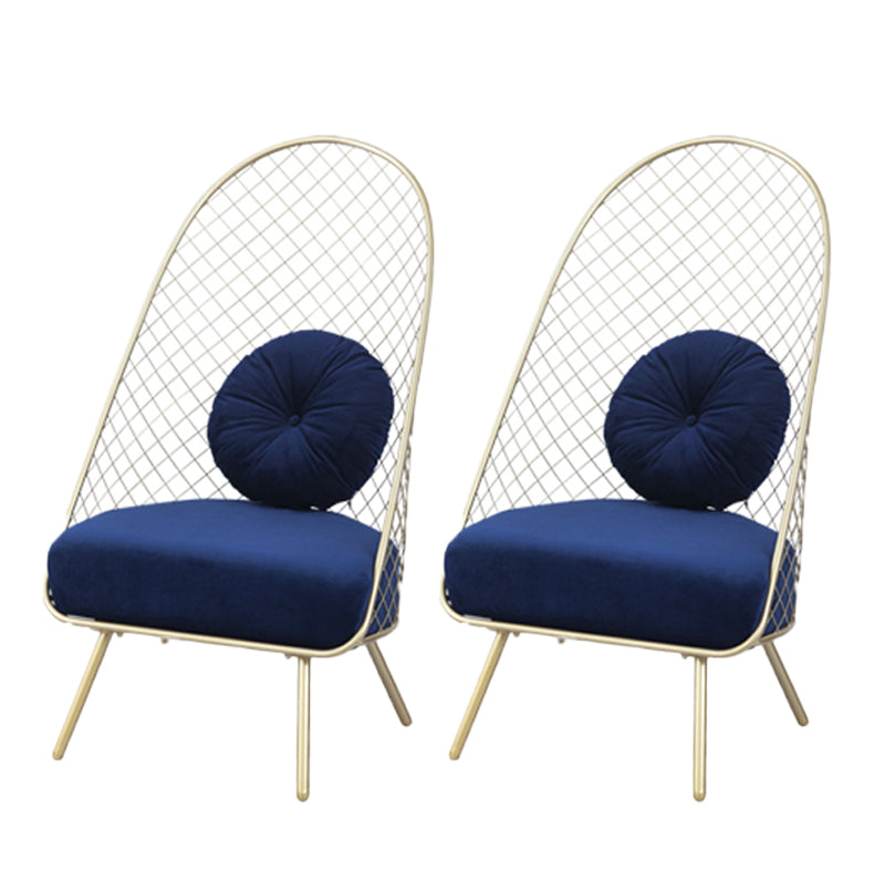 Glam 23.6" Wide Pillow Back Sponge Metal Frame Armless Chair