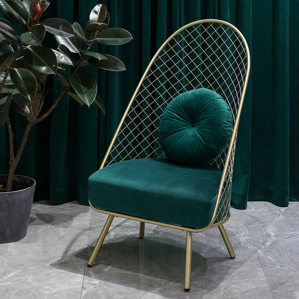 Glam 23.6" Wide Pillow Back Sponge Metal Frame Armless Chair