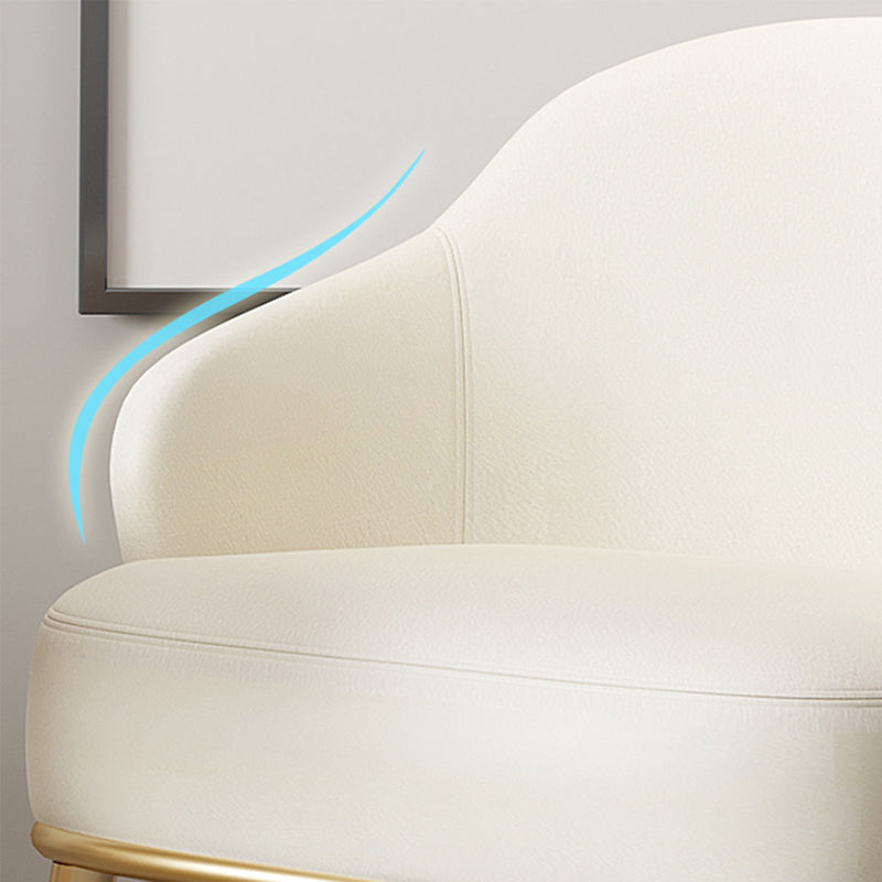 Contemporary Leather Arms Included Sloped Arms Accent Armchair