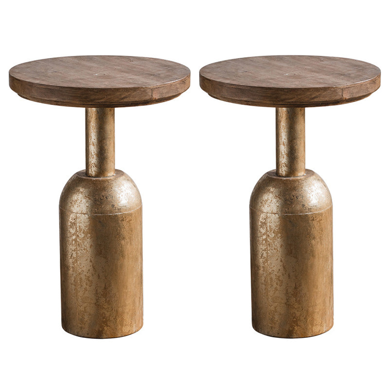 French Country Style Pedestal Base Base Round Old Solid Wood Table
