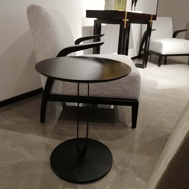 Round Pedestal Base Base Design Solid Wood Table Nordic Style Side Table