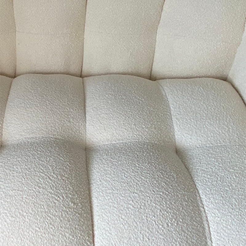 Pillow Sewn Back Sofa Contemporary Tuxedo Arm White Wool - 39.37" D
