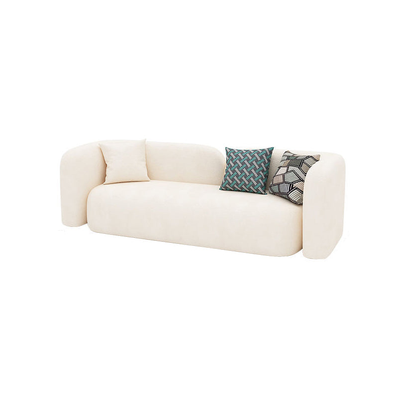 Wool White Tuxedo Arm Sofa Contemporary Standard Sofa with Tight Back