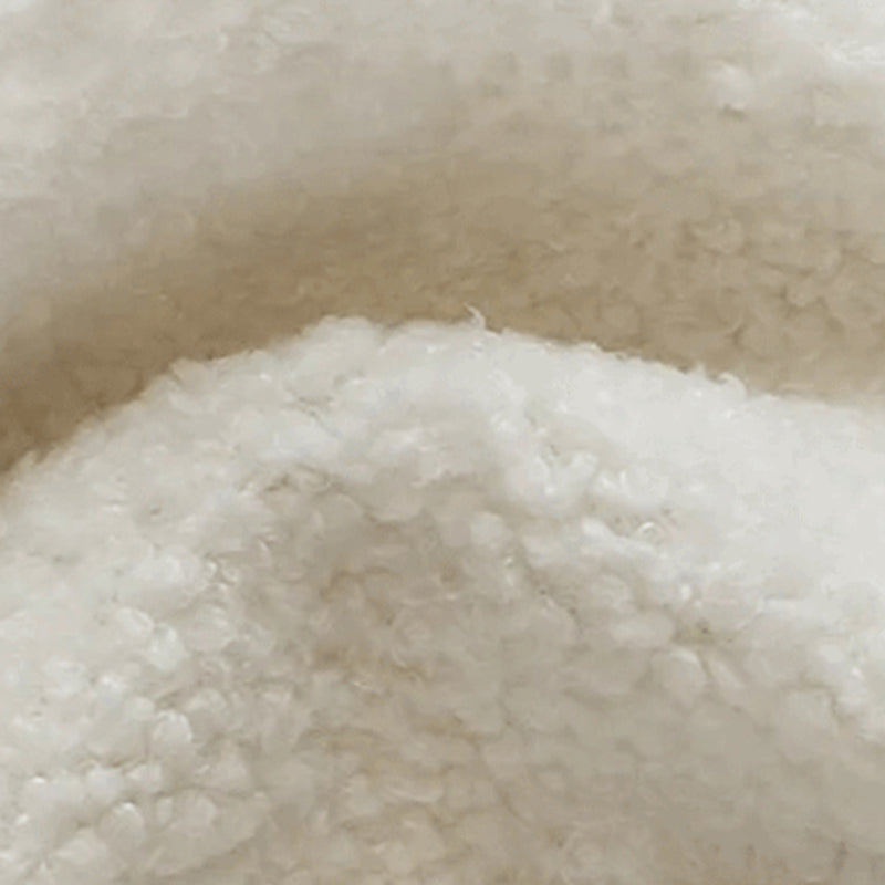 Contemporary Curved Wool Sofa Sloped Armed Sofa in White of 27.56" H