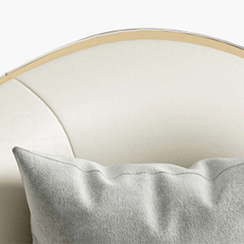 Modern Leather Sofa for Living Room Tuxedo Arm Sofa with Tight Back Seating