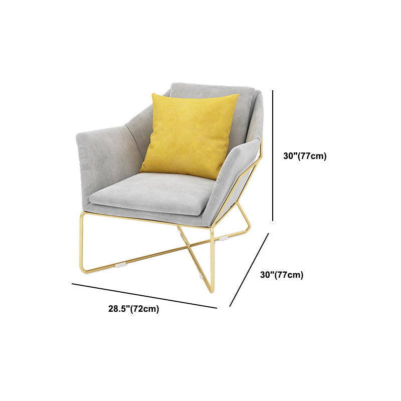 Velvet Modern Curved Sofa in Gray Sloped Arm Arm Seating with Pillows