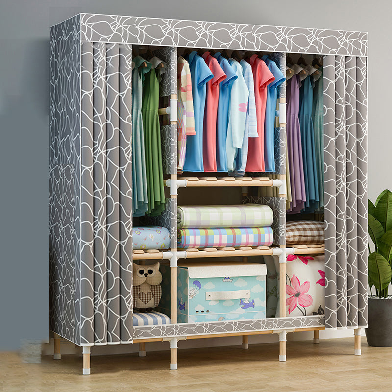 Modern Style Wardrobe Metal 1-Door Wardrobe Closet with Legs