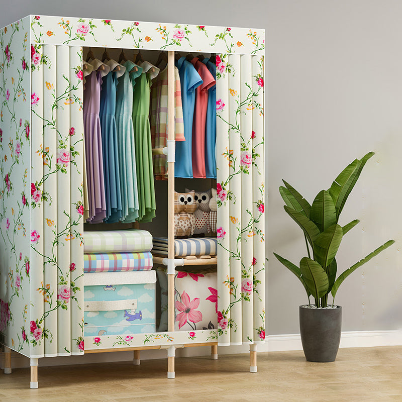 Modern Style Wardrobe Metal 1-Door Wardrobe Closet with Legs