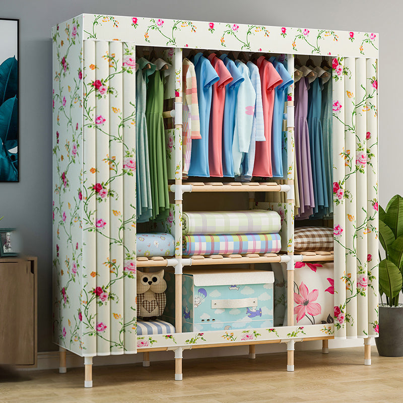 Modern Style Wardrobe Metal 1-Door Wardrobe Closet with Legs