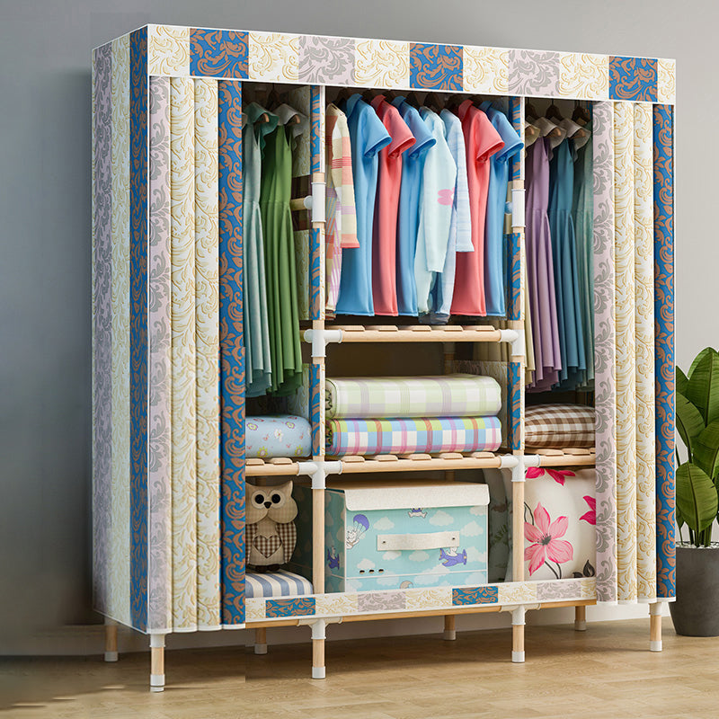 Modern Style Wardrobe Metal 1-Door Wardrobe Closet with Legs