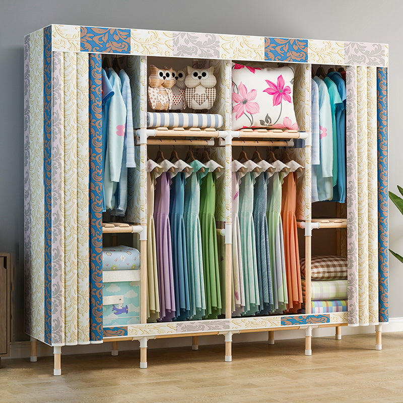 Modern Style Wardrobe Metal 1-Door Wardrobe Closet with Legs