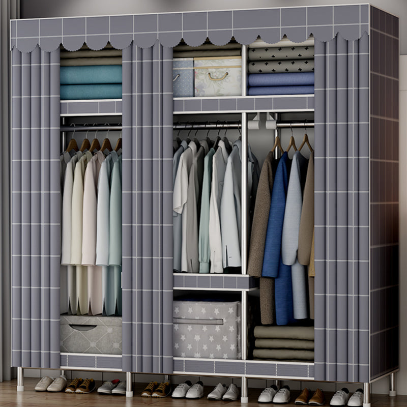 Modern Style Bedroom Wardrobe Metal Wardrobe Closet with Shelves