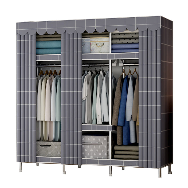 Modern Style Bedroom Wardrobe Metal Wardrobe Closet with Shelves