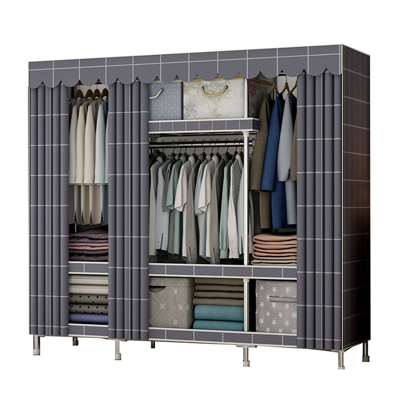 Modern Style Bedroom Wardrobe Metal Wardrobe Closet with Shelves