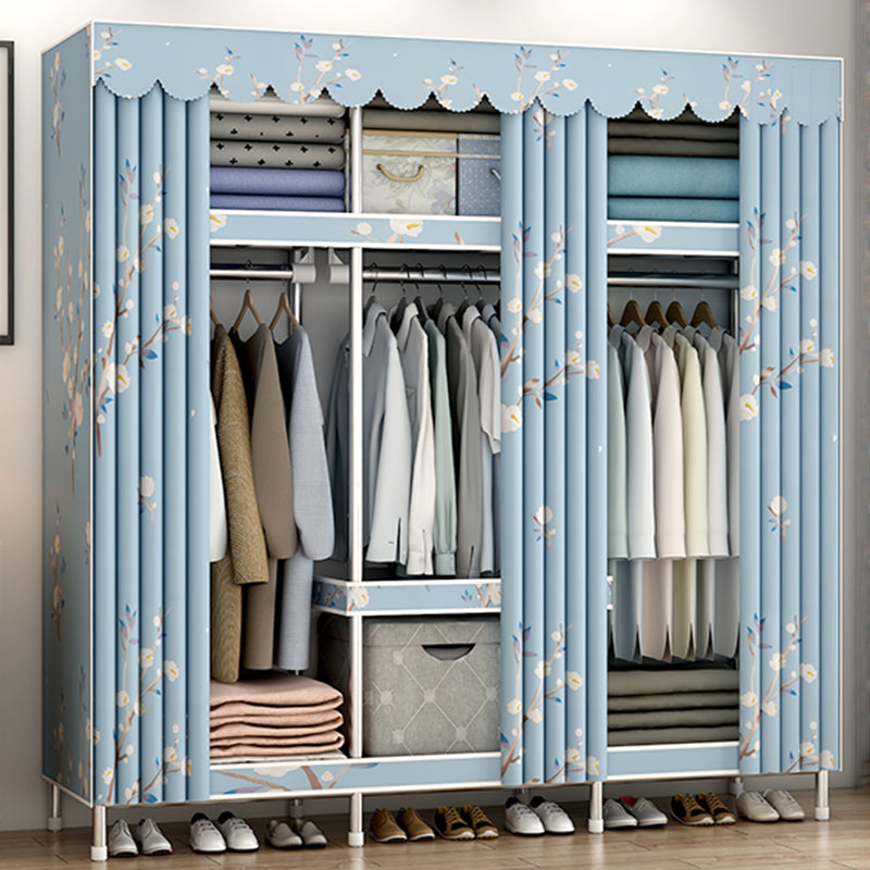 Modern Style Bedroom Wardrobe Metal Wardrobe Closet with Shelves