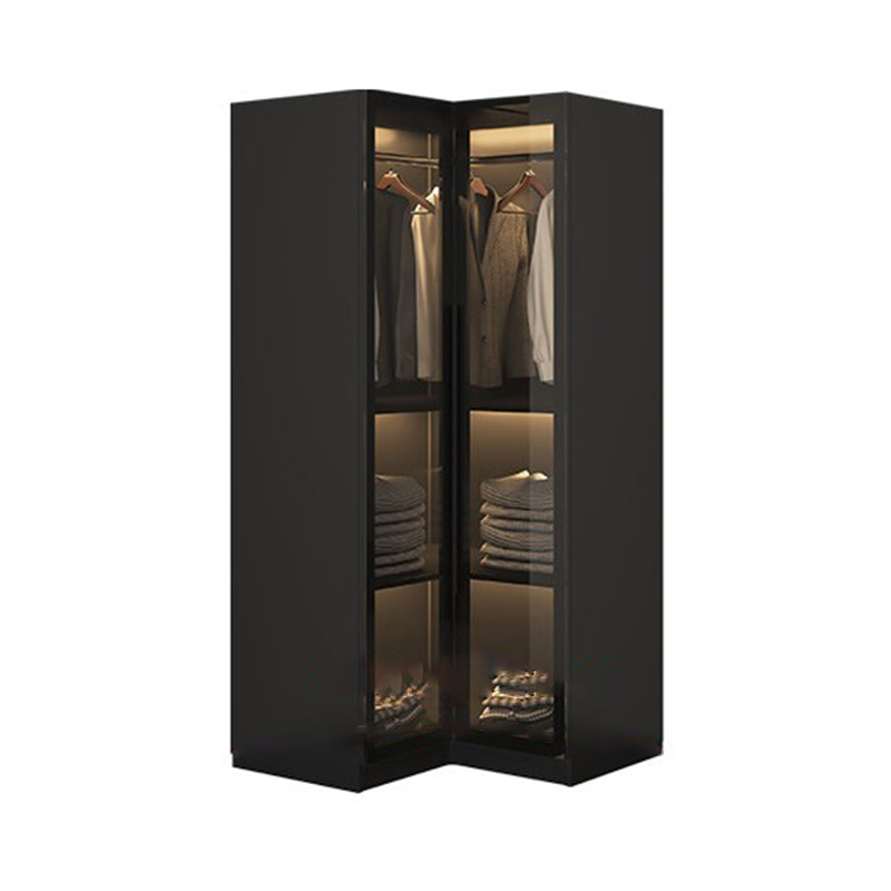 Modern Style Wardrobe Black Colour Glass Wardrobe Closet for Bedroom