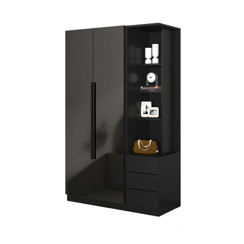 Modern Style Wardrobe Black Colour Glass Wardrobe Closet for Bedroom