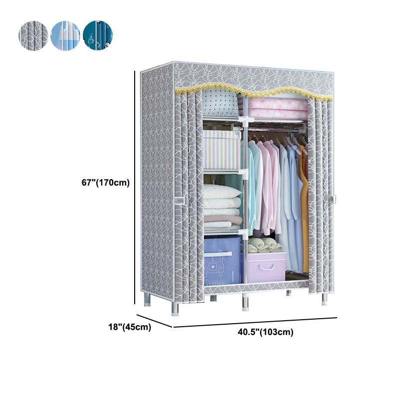 Modern Style Metal Wardrobe Bedroom Wardrobe Closet with Legs