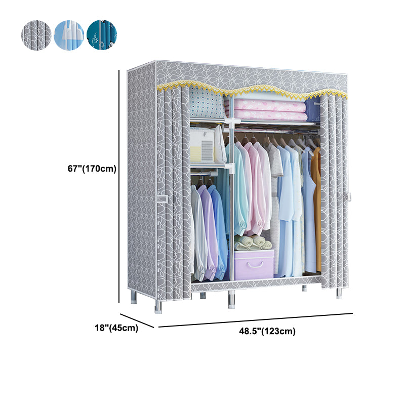 Modern Style Metal Wardrobe Bedroom Wardrobe Closet with Legs