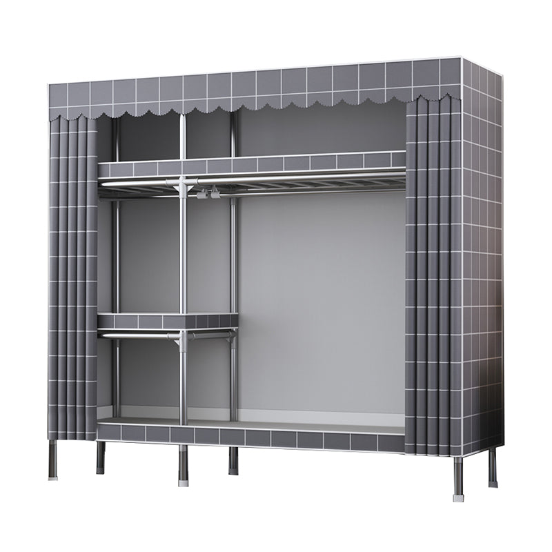 Modern Style Metal Wardrobe Bedroom Wardrobe Closet with Shelves