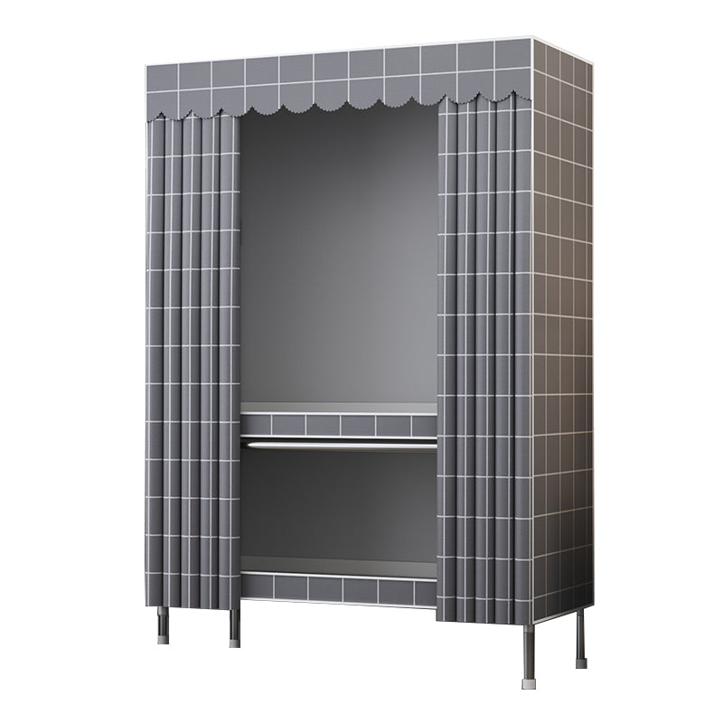 Modern Style Metal Wardrobe Bedroom Wardrobe Closet with Shelves
