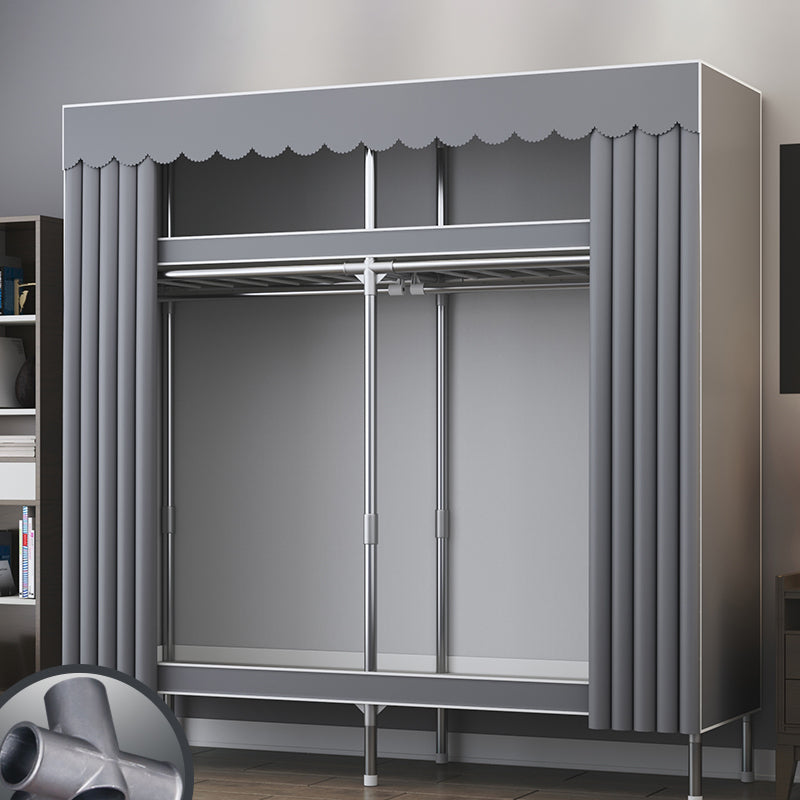 Modern Style Metal Wardrobe Bedroom Wardrobe Closet with Shelves