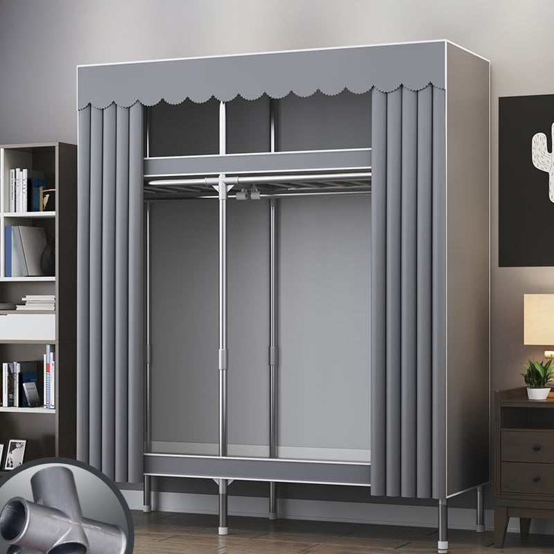 Modern Style Metal Wardrobe Bedroom Wardrobe Closet with Shelves
