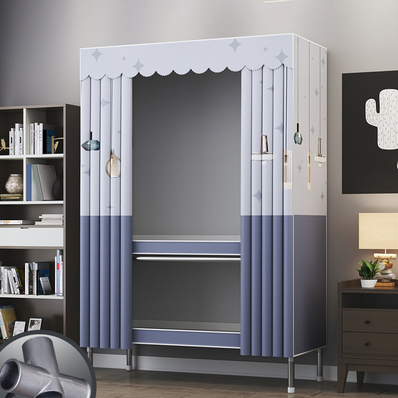 Modern Style Metal Wardrobe Bedroom Wardrobe Closet with Shelves