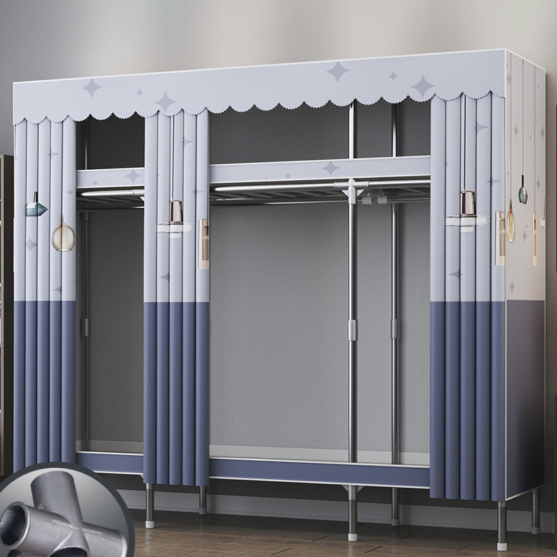 Modern Style Metal Wardrobe Bedroom Wardrobe Closet with Shelves