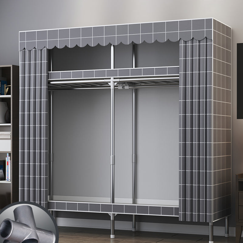 Modern Style Metal Wardrobe Bedroom Wardrobe Closet with Shelves