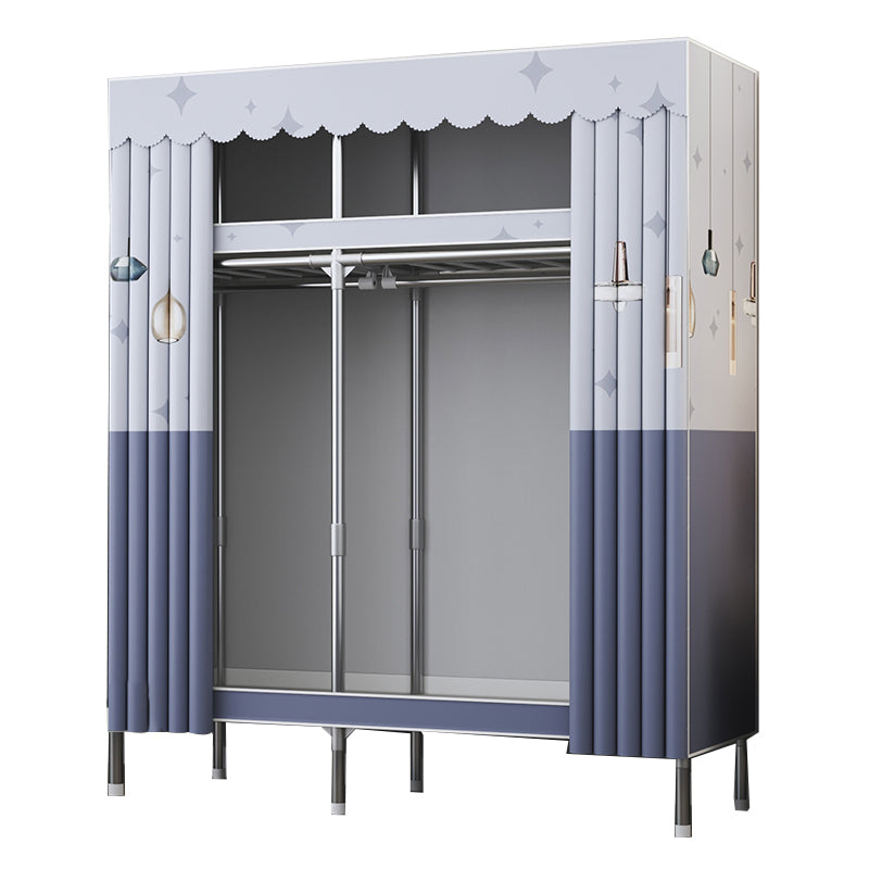 Modern Style Metal Wardrobe Bedroom Wardrobe Closet with Shelves