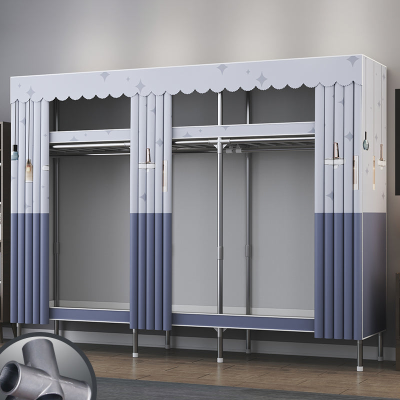 Modern Style Metal Wardrobe Bedroom Wardrobe Closet with Shelves