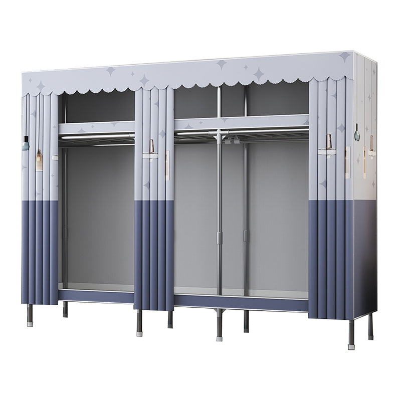 Modern Style Metal Wardrobe Bedroom Wardrobe Closet with Shelves