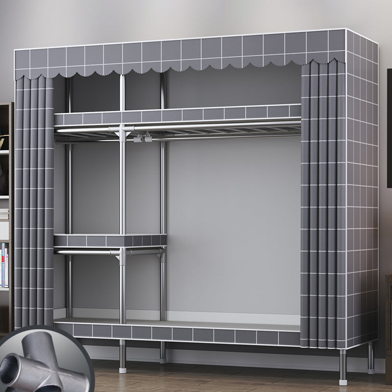 Modern Style Metal Wardrobe Bedroom Wardrobe Closet with Shelves
