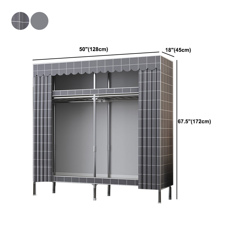 Modern Style Metal Wardrobe Bedroom Wardrobe Closet with Shelves