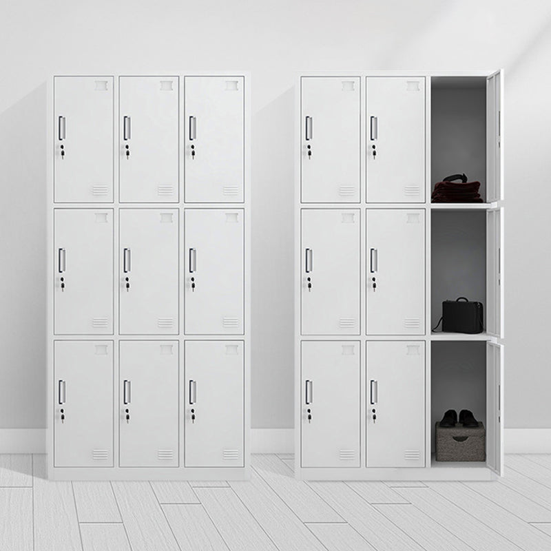 Modern Style Wardrobe White Metal Wardrobe Closet with Locks