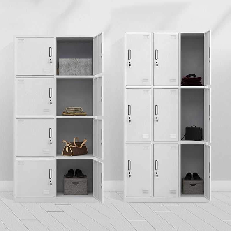 Modern Style Wardrobe White Metal Wardrobe Closet with Locks