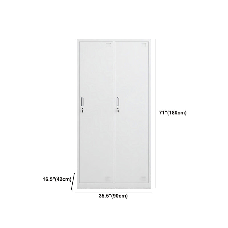 Modern Style Wardrobe White Metal Wardrobe Closet with Locks