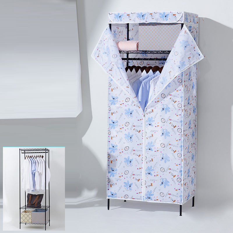 Modern Style Wardrobe Metal 2-Teir Adjustable Shelves Wardrobe Closet