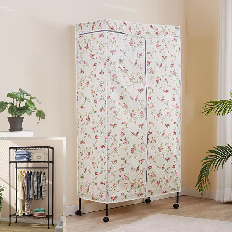 Modern Style Wardrobe Metal 2-Teir Adjustable Shelves Wardrobe Closet