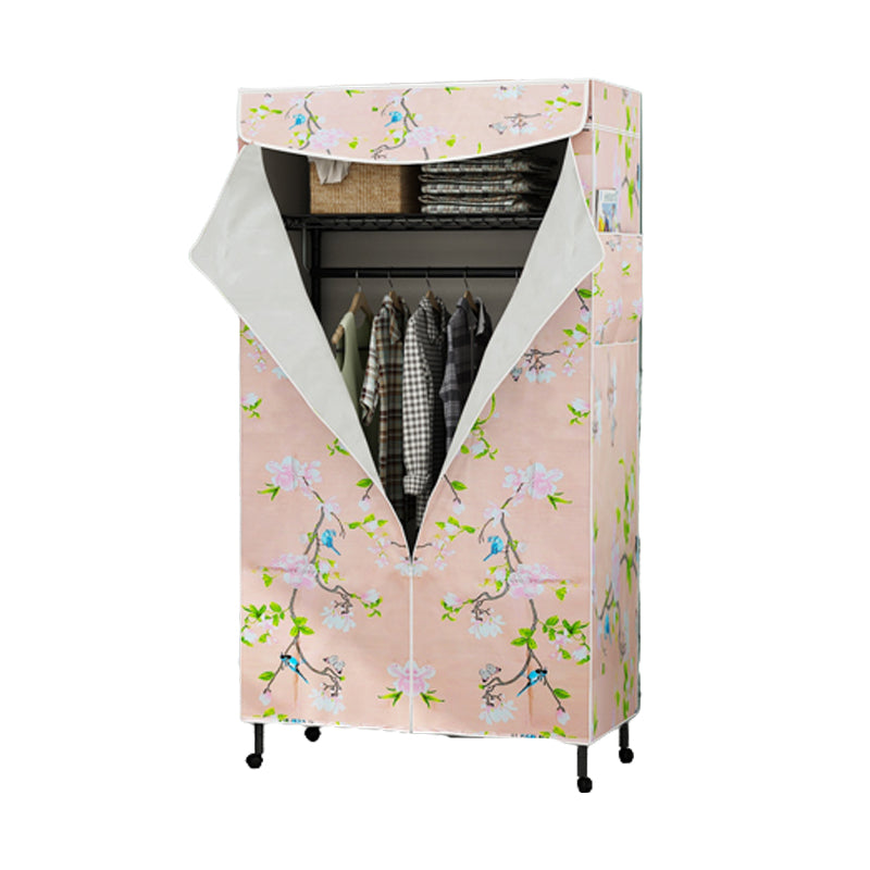 Modern Style Wardrobe Metal 2-Teir Adjustable Shelves Wardrobe Closet