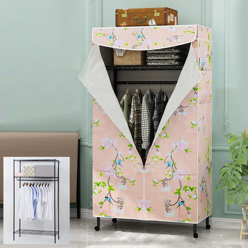 Modern Style Wardrobe Metal 2-Teir Adjustable Shelves Wardrobe Closet